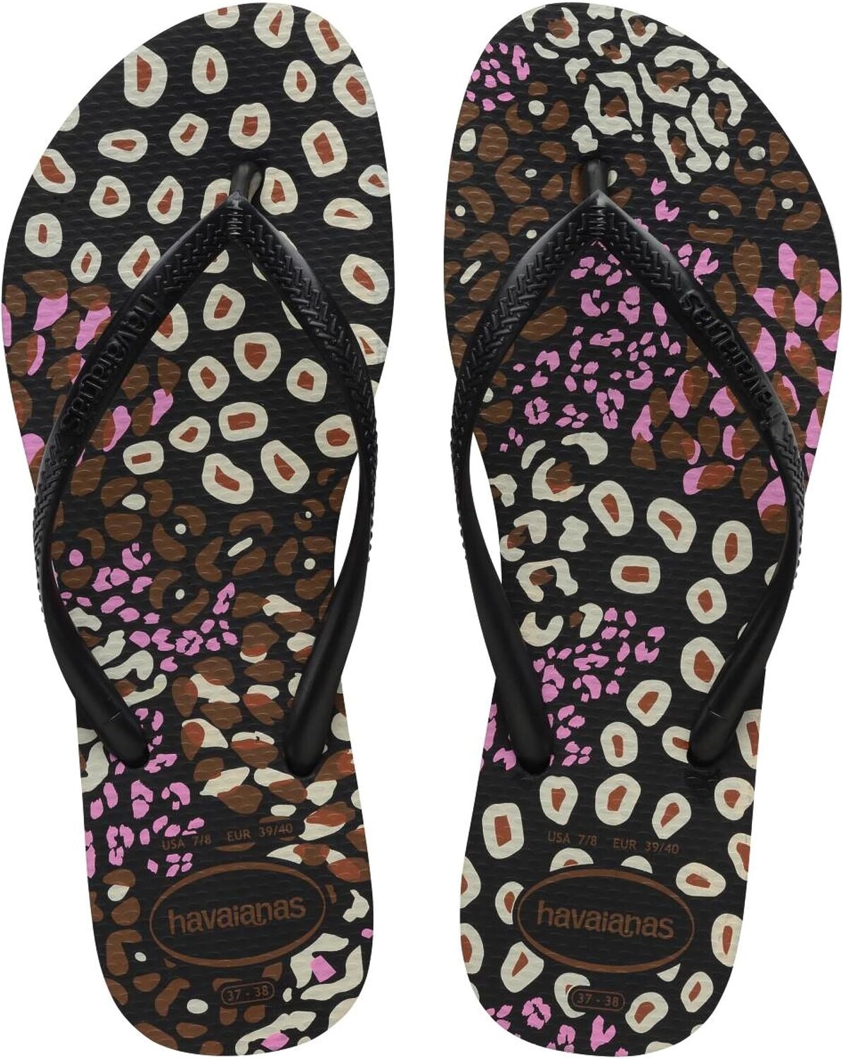 

Шлепанцы Slim Animals Flip Flop Sandal Havaianas, цвет Black/Pink Lemonade