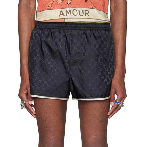 Шорты ss22 gg nylon swim shorts with bee 'navy' Gucci, синий — фото 2