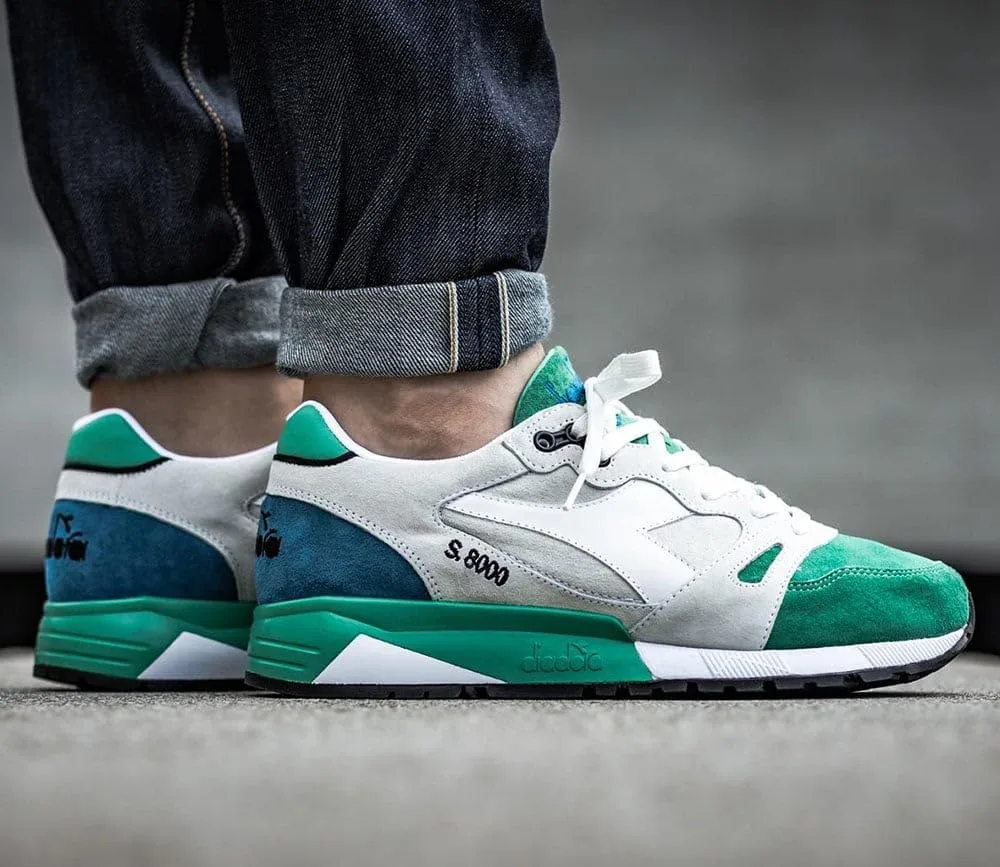 Diadora, S8000 Italien, Кроссовки, modisch, lassig, aus Wildleder, Basketball, Замша (Сделано в Италии), зеленый — фото 2