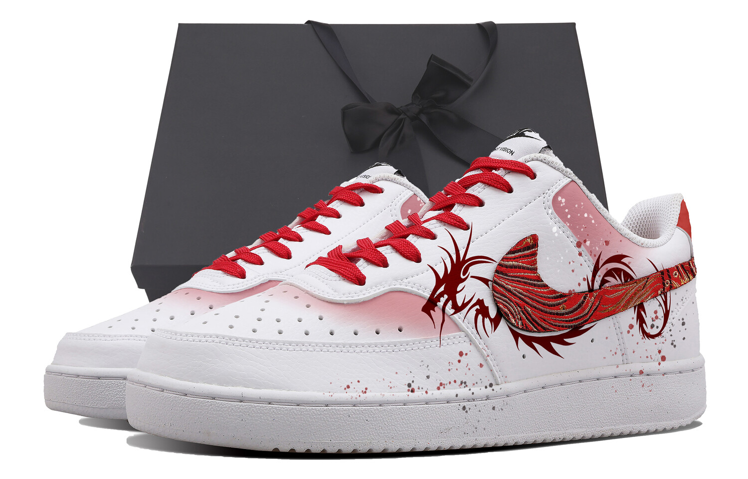 

Кроссовки Nike Court Vision 1 Skateboard Shoes Women's Low-Top Red
