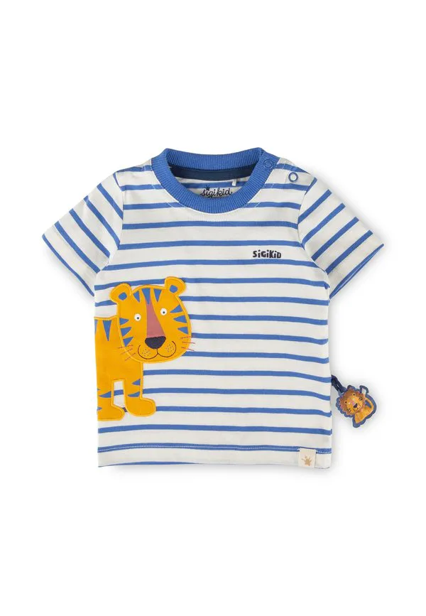 Футболка с принтом tiger & löwe Sigikid, Weiß-Blau Gestreift