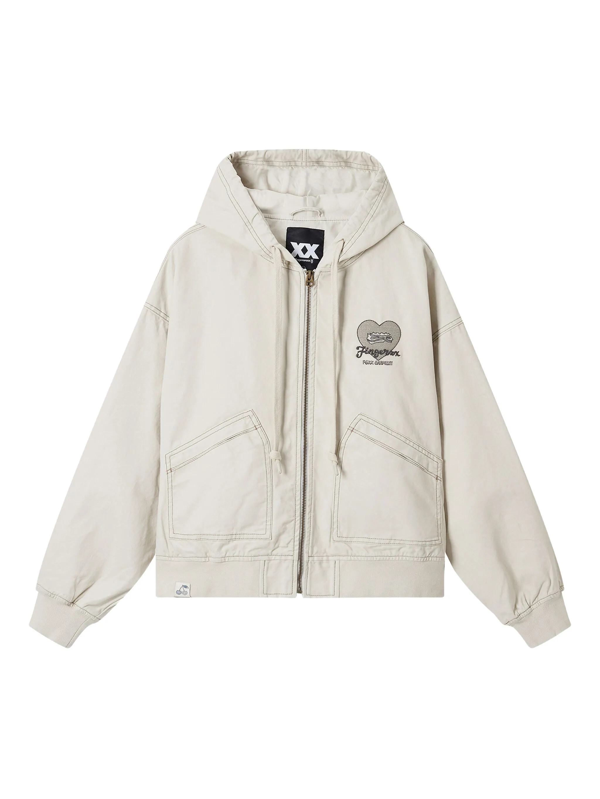 

Куртка с капюшоном и вышивкой Fingercroxx, белый