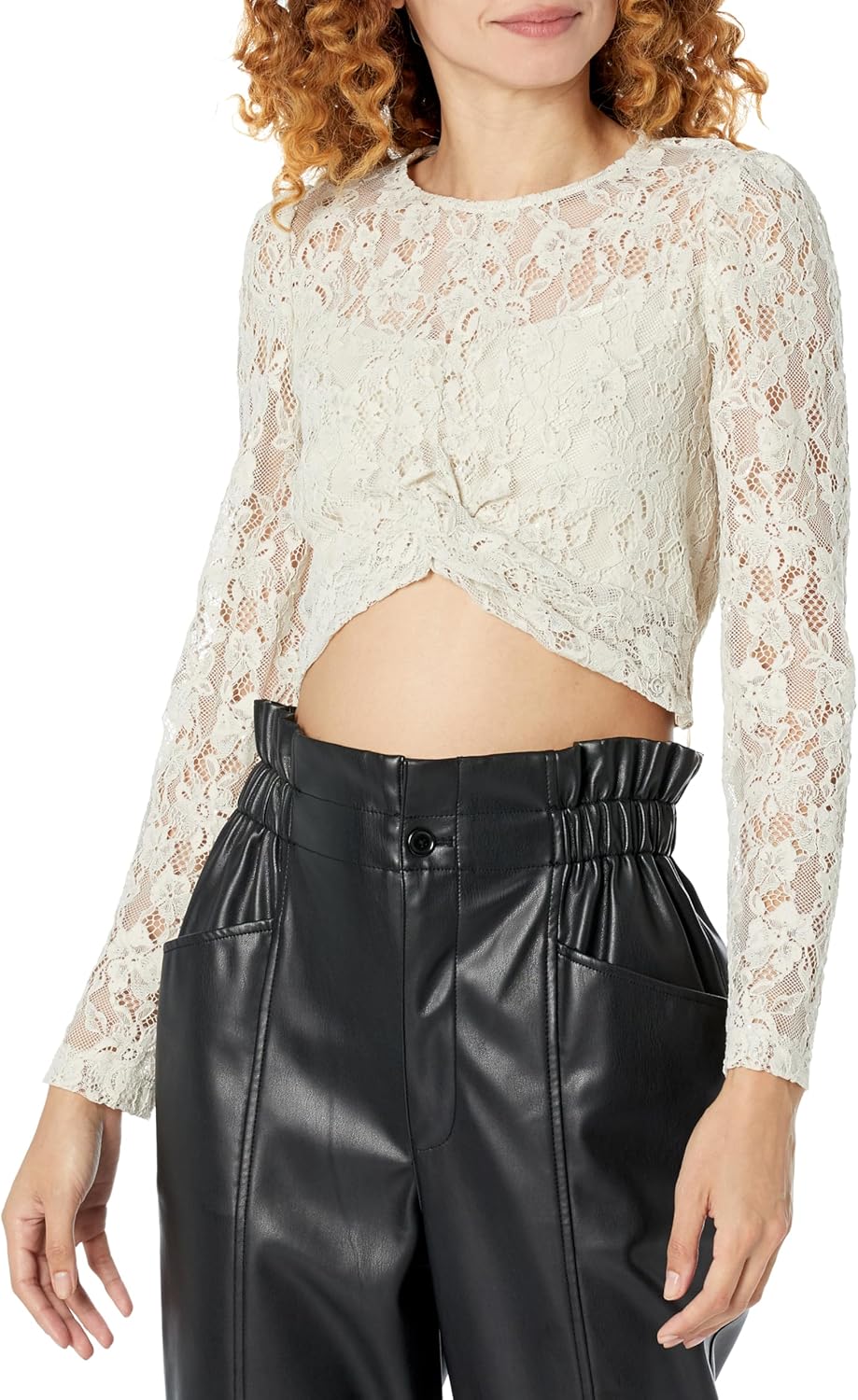 

Женский топ GUESS Ariel с длинными рукавами, приталенный, с кружевом, Pearl Oyster Multi