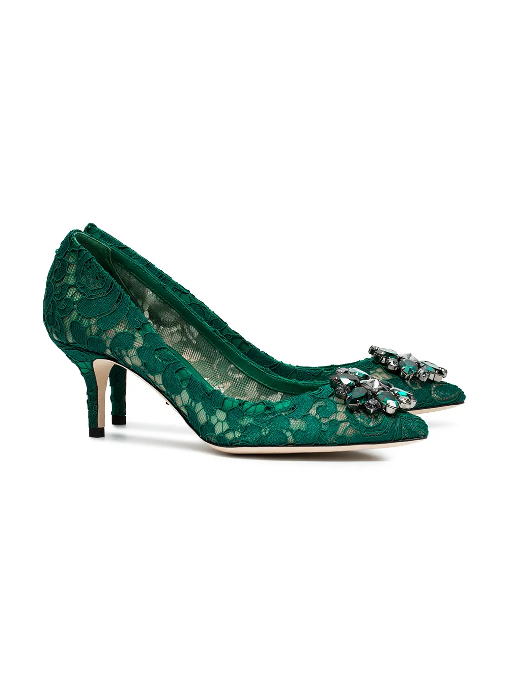 Кружевные туфли-лодочки Bellucci DOLCE & GABBANA, зеленый — фото 3