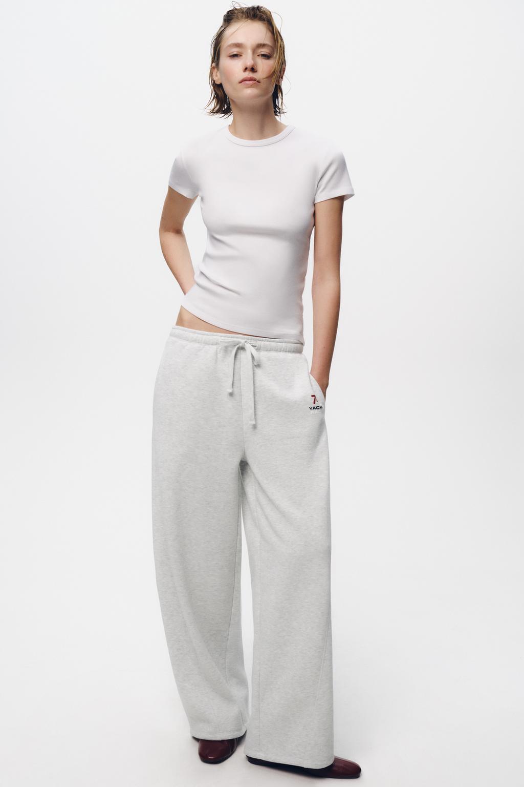 

Плюшевые брюки со слоганом ZARA, серый марл