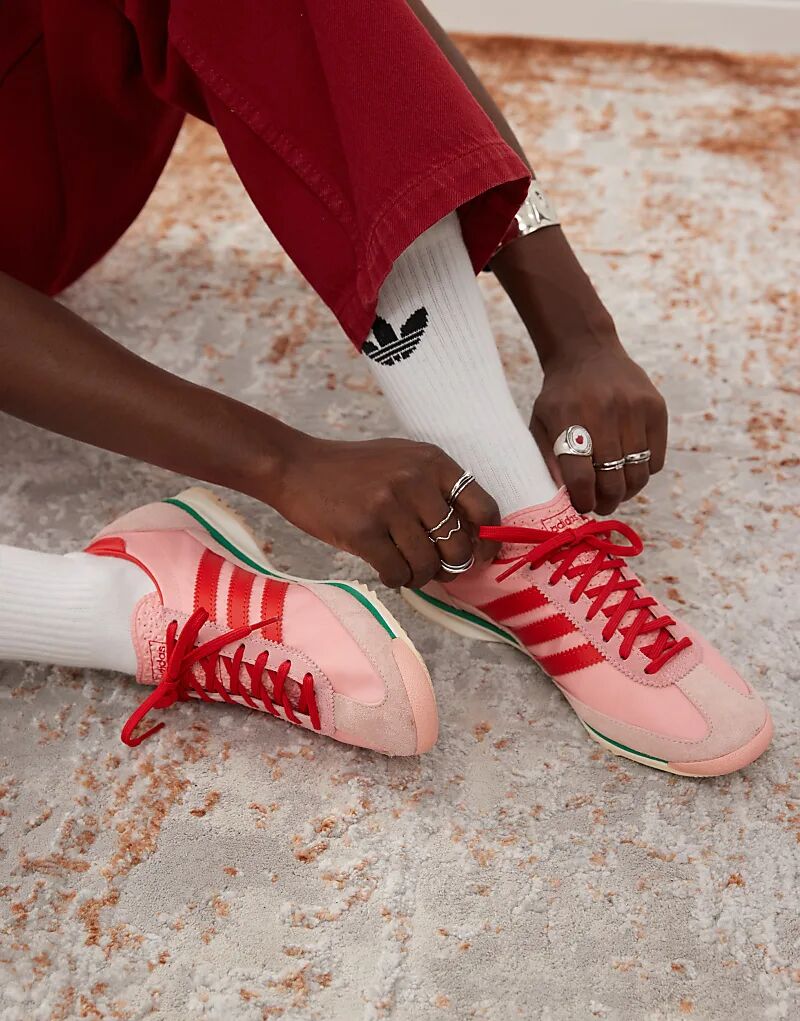 Кроссовки SL 72 OG розового и красного цвета adidas Originals