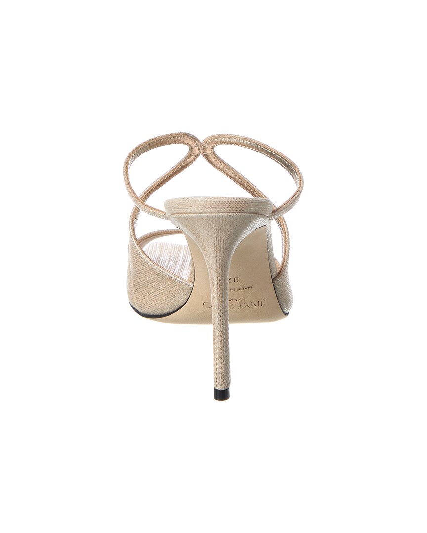 Jimmy Choo Anise 95 Leather Sandal, золотой — фото 3