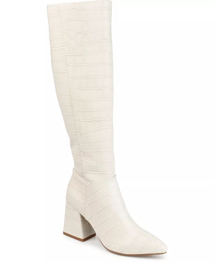 Женские высокие сапоги Landree Wide Calf Journee Collection, слоновая кость/кремовый