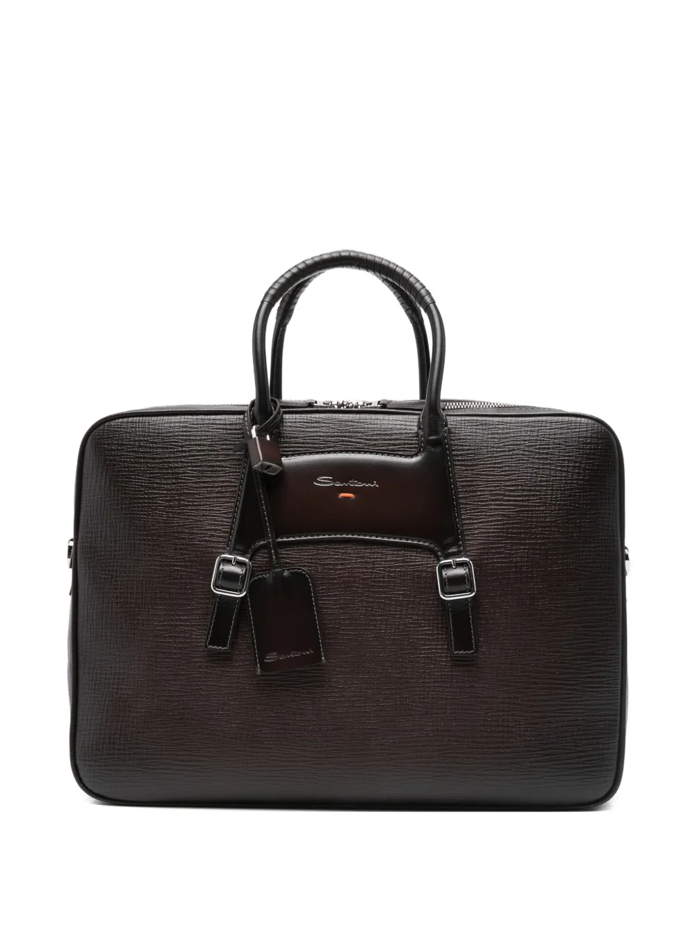 

Фактурный портфель Santoni, коричневый