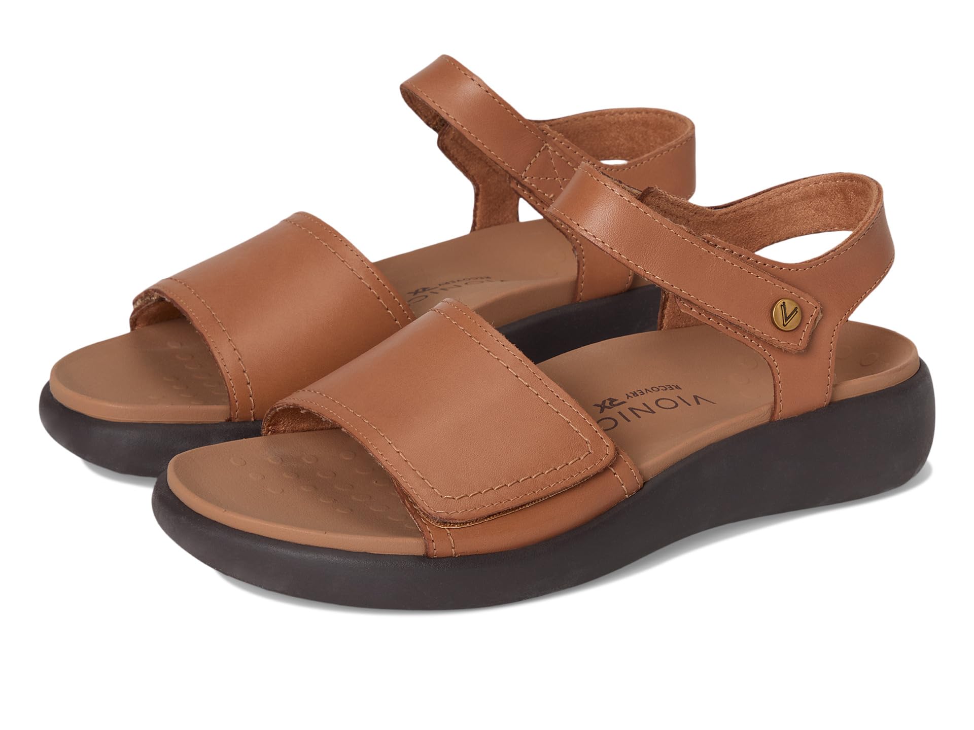 Сандалии VIONIC Awaken Ankle Straps, Wheat Brown Leather