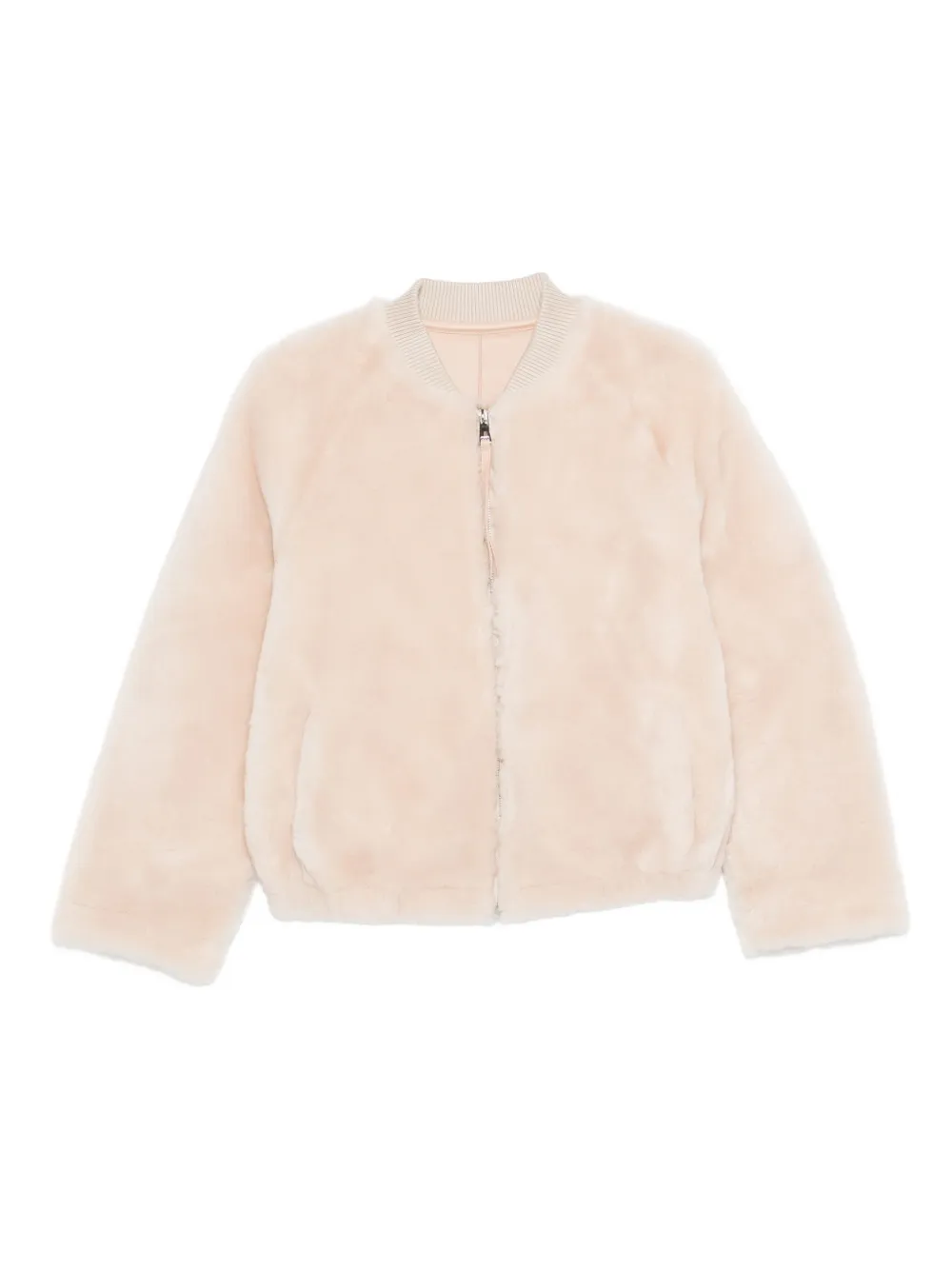 

Бомбер с манжетами в рубчик Liska, бежевый