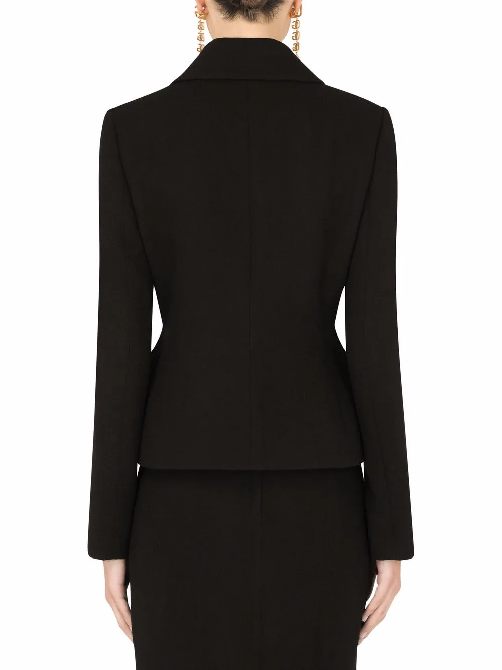 Однобортная куртка из вирджинской шерсти DOLCE & GABBANA, черный — фото 4