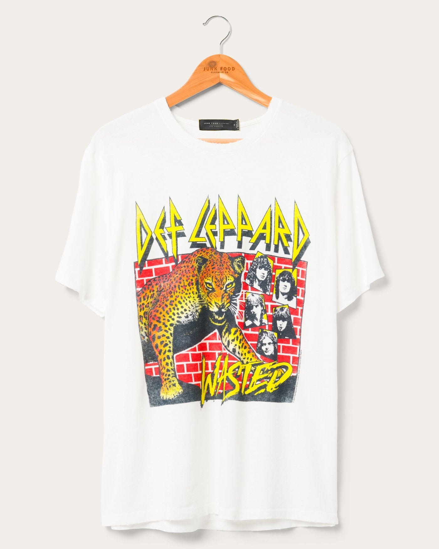 

Футболка Def Leppard Wasted Vintage Junk Food Clothing, белый