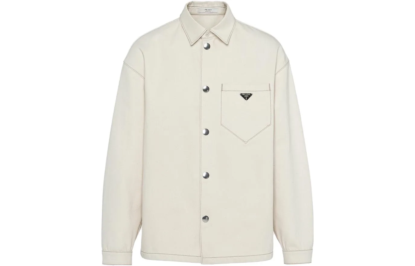 PRADA Рубашка мужская Ecru с лацканом