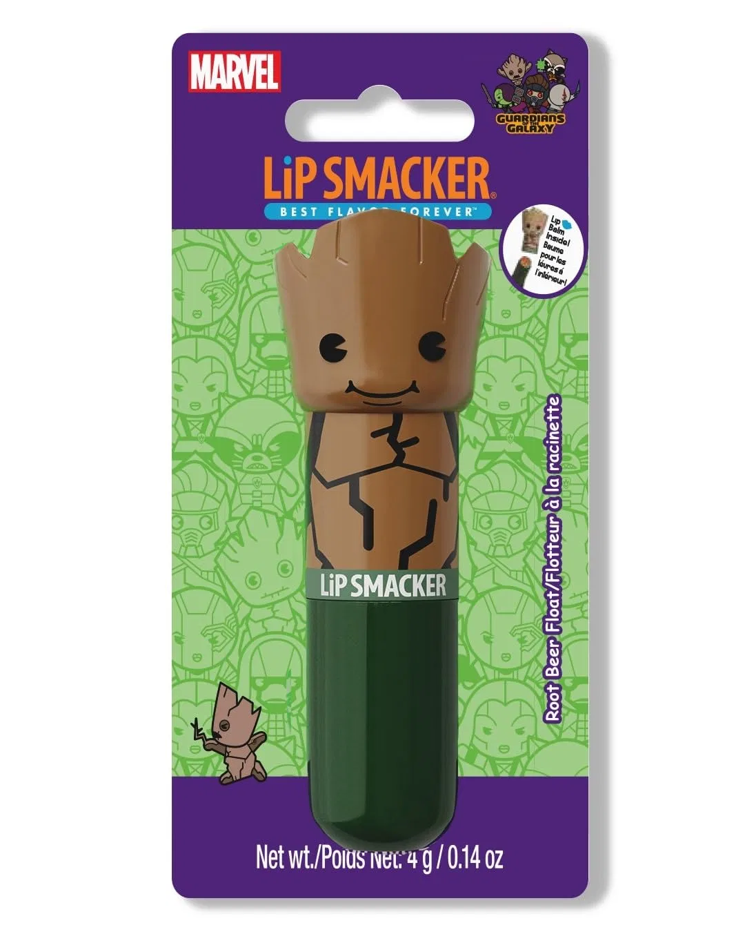 Детский бальзам для губ «Грут» со вкусом пива от Lip Smacker Marvel Guardians of the Galaxy Lip Smacker
