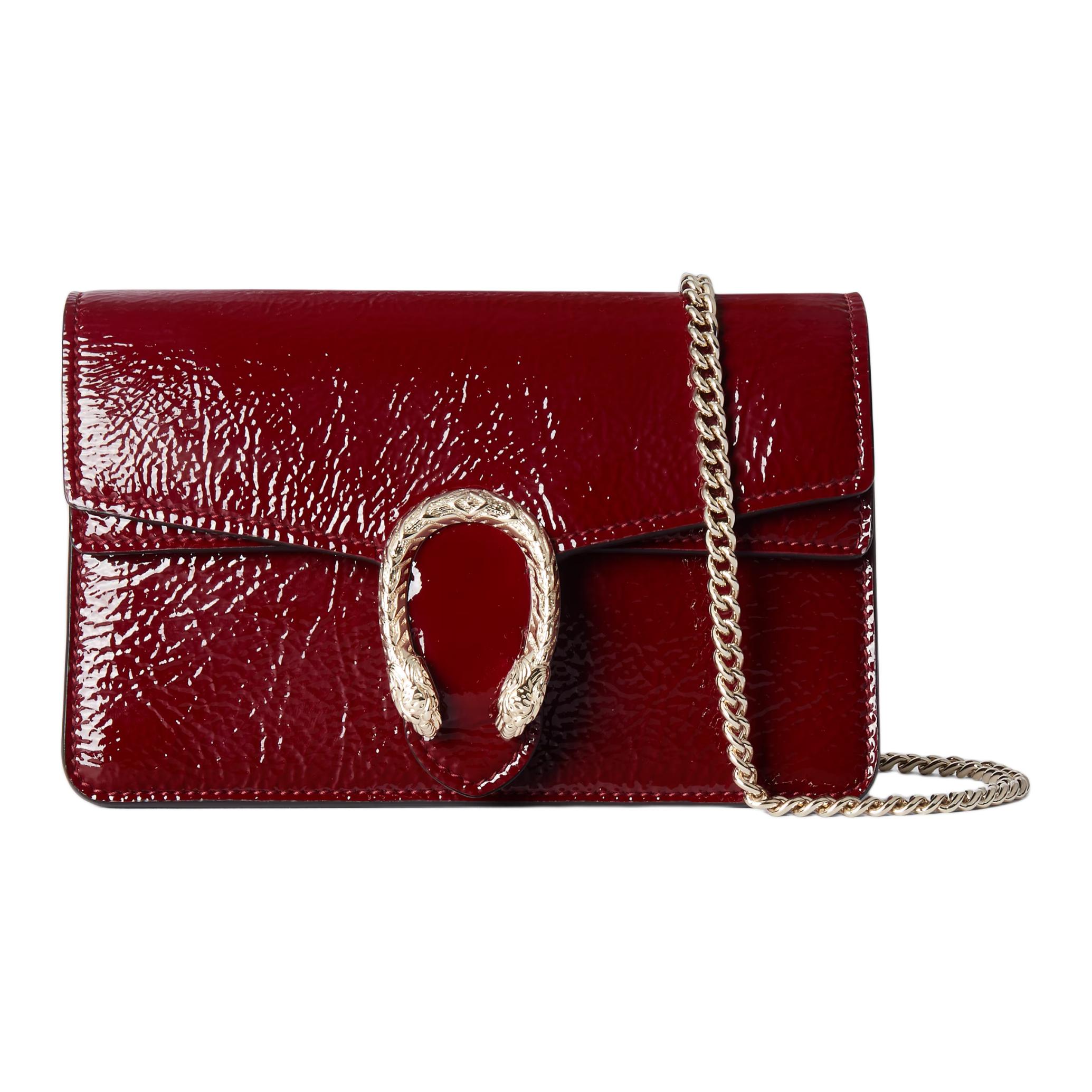 

Gucci Женская сумка-кроссбоди Dionysus Rosso Still из лакированной кожи, миниатюрная, красная