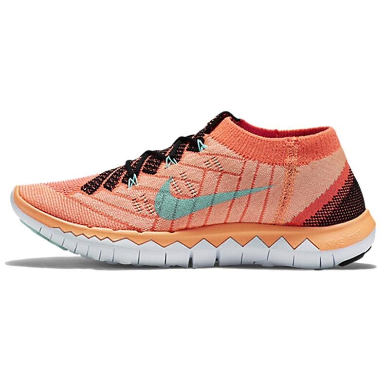 

Кроссовки женские Free 3.0 Flyknit Low-top светло-голубые/желтые Nike