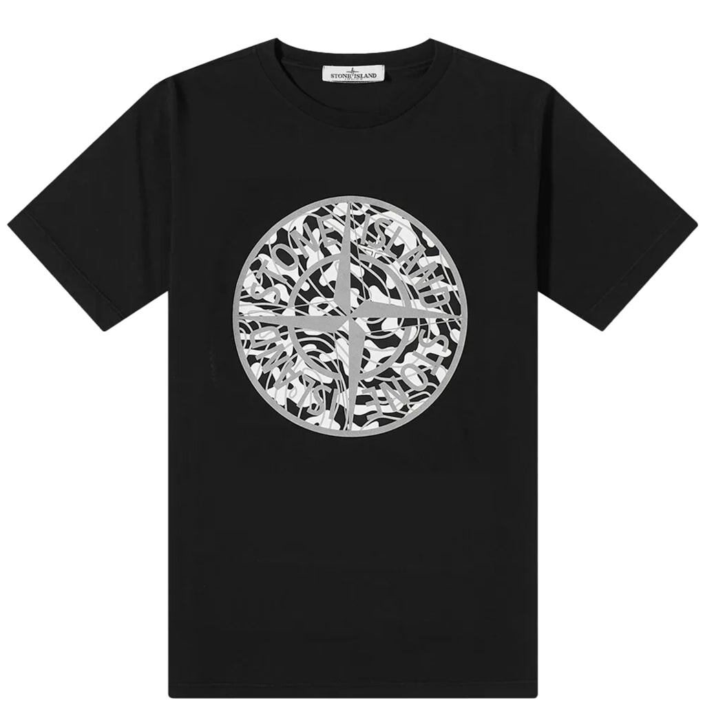 

Черная футболка «Компас» с камуфляжным наполнением Stone Island, черный