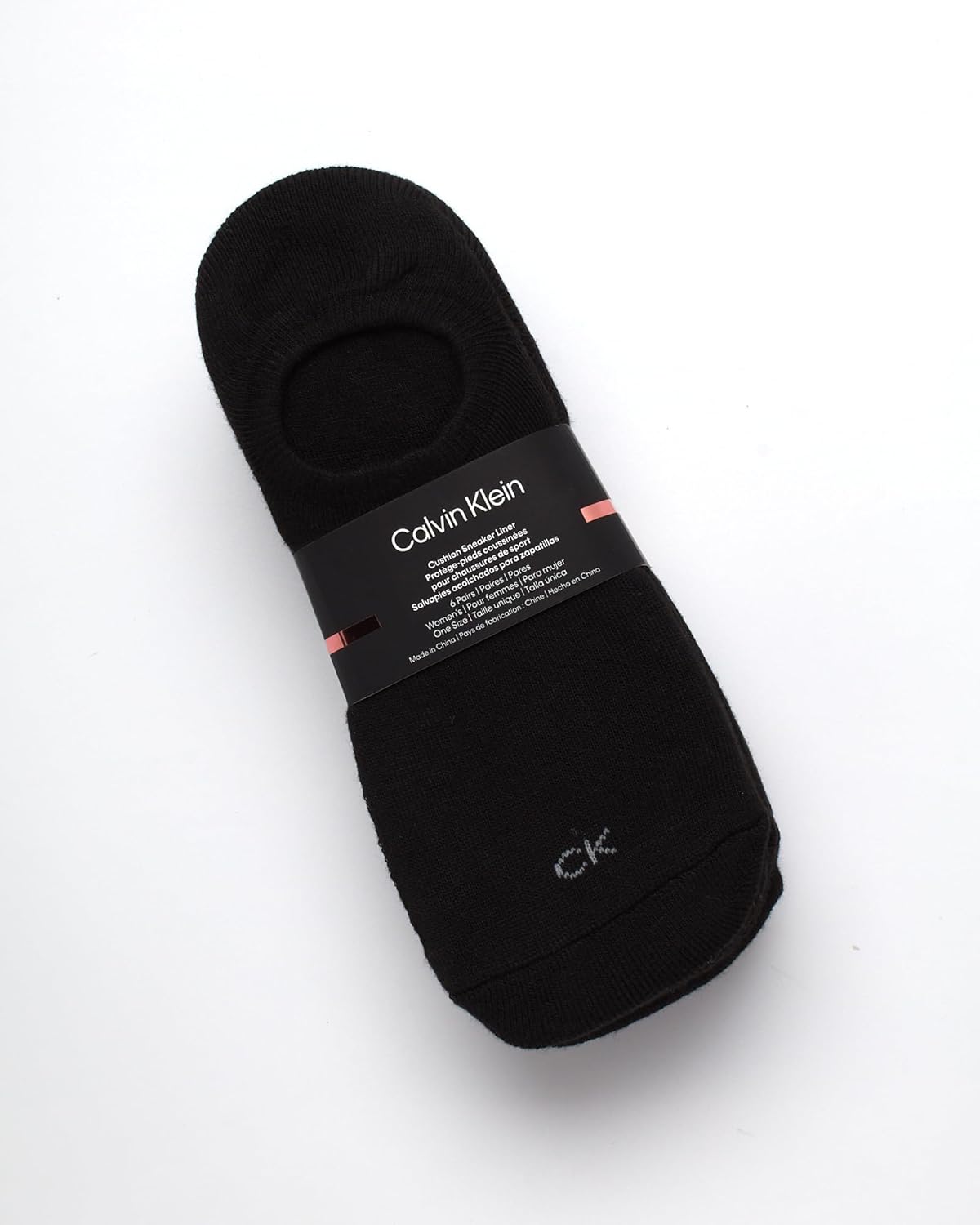 Женские носки Calvin Klein, невидимые, с нескользящей пяткой, легкие, из хлопковой смеси, с низким вырезом, 6 пар в упаковке, All Black — фото 2