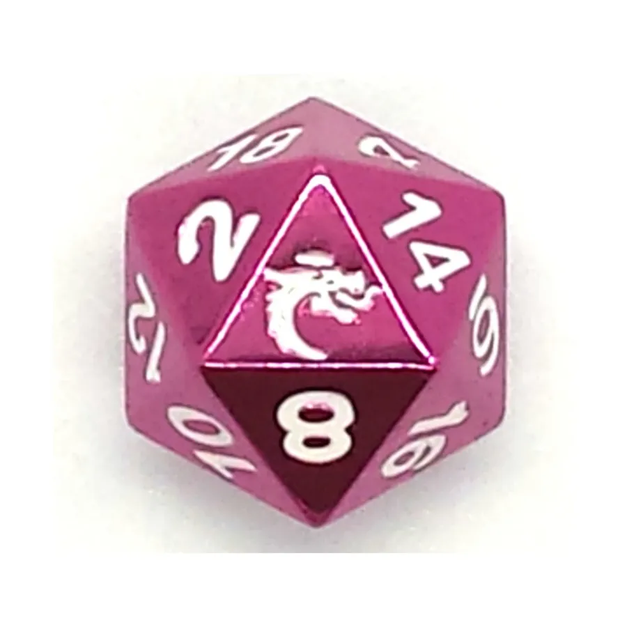 

d20 Электрический розовый, Metal Dice - Halfling Forged
