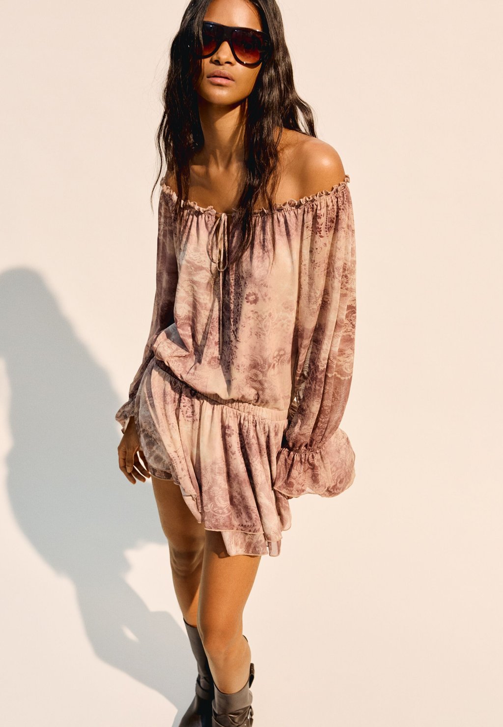 

Повседневное платье BOHO Bershka, светло-коричневый