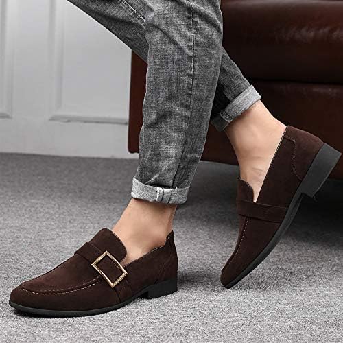 Мужские оксфорды из мягкой замши - большой размер, удобные, простые и элегантные, подходят для повседневного делового использования Clolinde, кофейный — фото 2