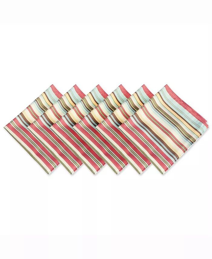 

Набор салфеток Summer Stripe для улицы, 6 шт Design Imports, красный