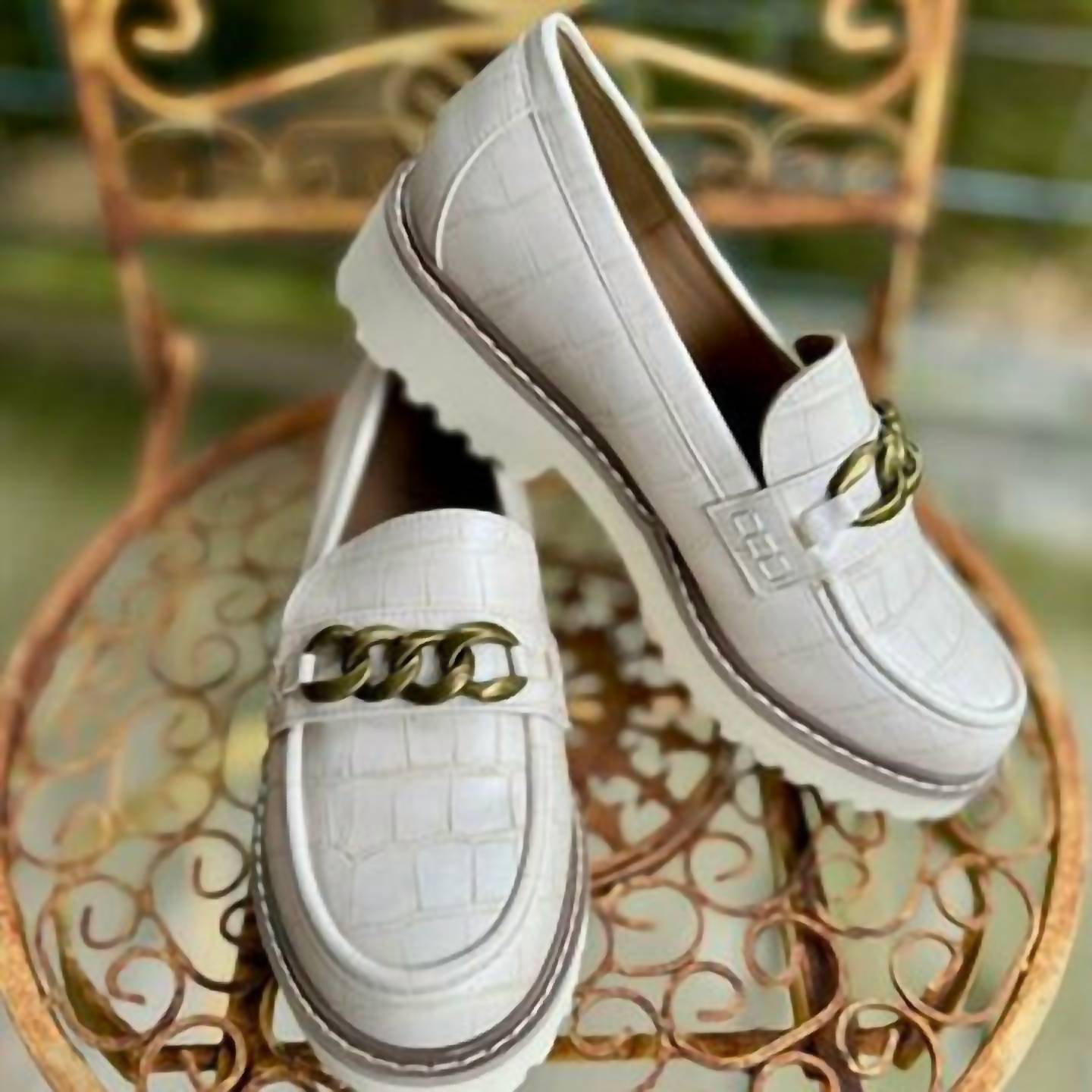 Женские лоферы цвета слоновой кости с крокодиловой отделкой Corkys Footwear — фото 2