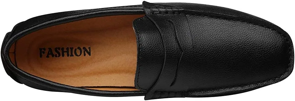 Мокасины мужские ANUFER из искусственной кожи, модель Penny Loafers, черный — фото 4