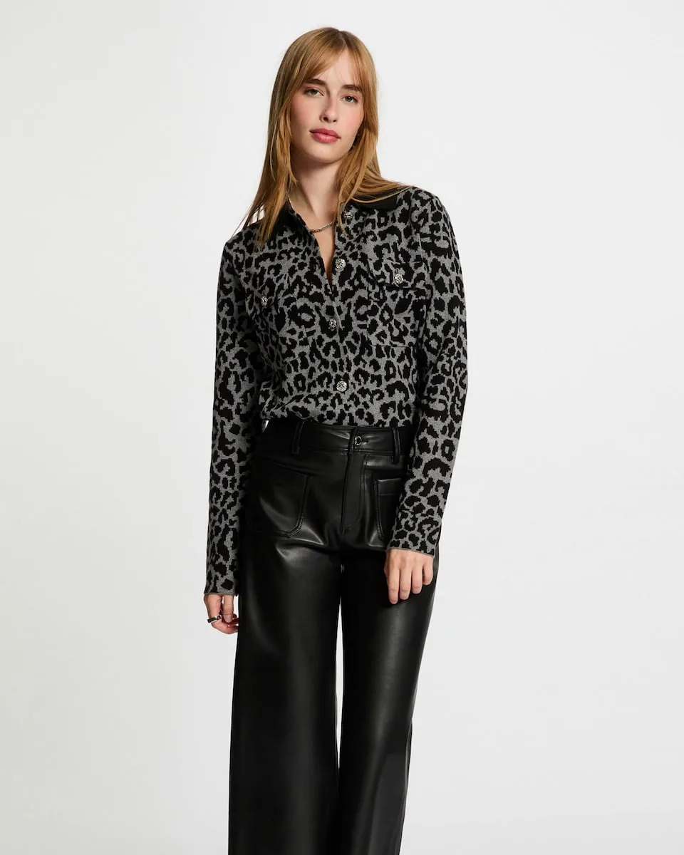 

Женский кардиган с длинным рукавом и принтом Morgan, черный/серый