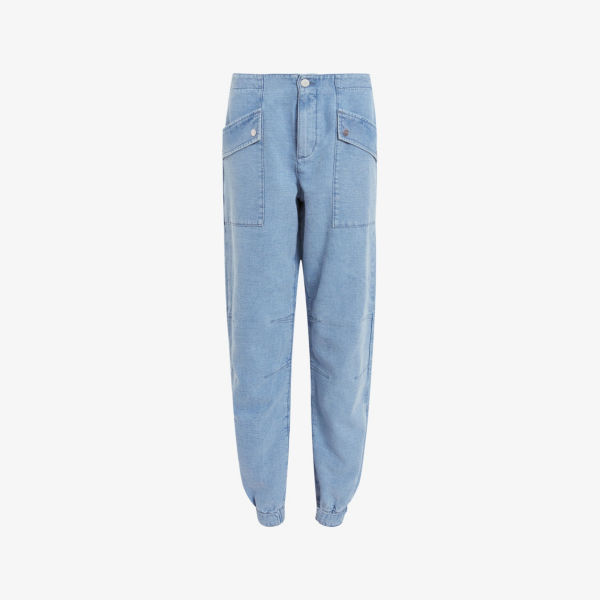 

Брюки Allsaints Val с накладными карманами и завышенной талией, голубой