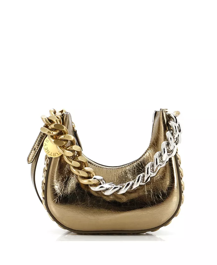 

Мини-сумка-хобо Frayme с застежкой-молнией из искусственной кожи Pre-Owned Stella McCartney, золотой