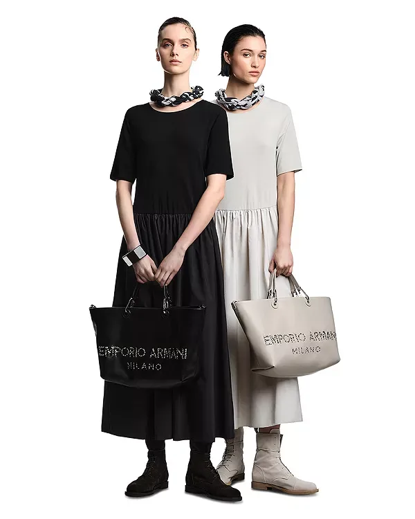Платье, выполненное в смешанной технике Emporio Armani, Gray — фото 2