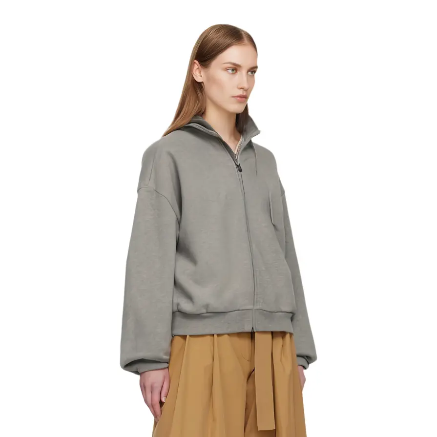 Куртка на молнии женская из основной коллекции Хизер Грей Fear Of God Essentials — фото 4