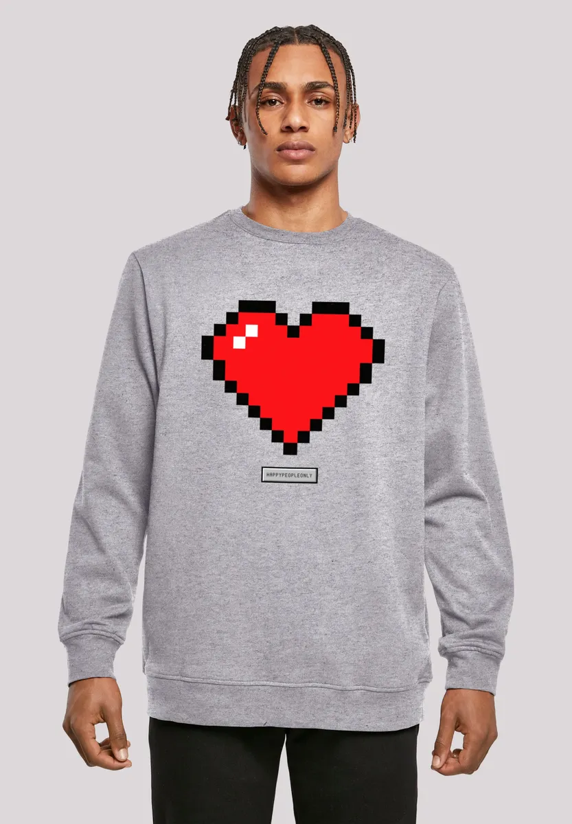 

Толстовка F4NT4STIC "Pixel Heart Good Vibes Happy People", принт, серый
