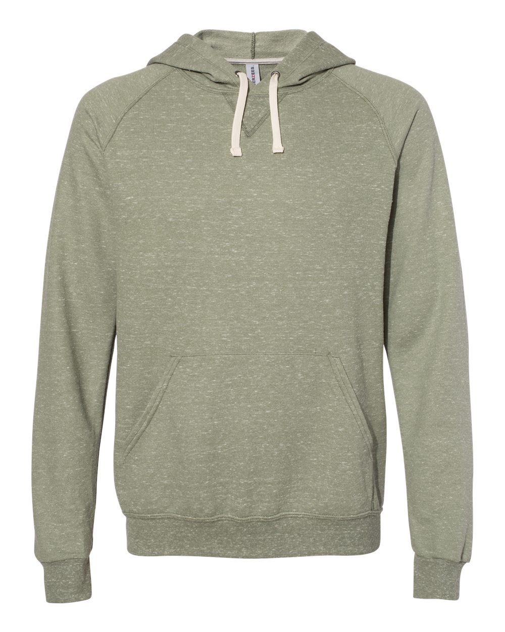 

Мужская толстовка с капюшоном Snow Heather French Terry Raglan JERZEES, хаки
