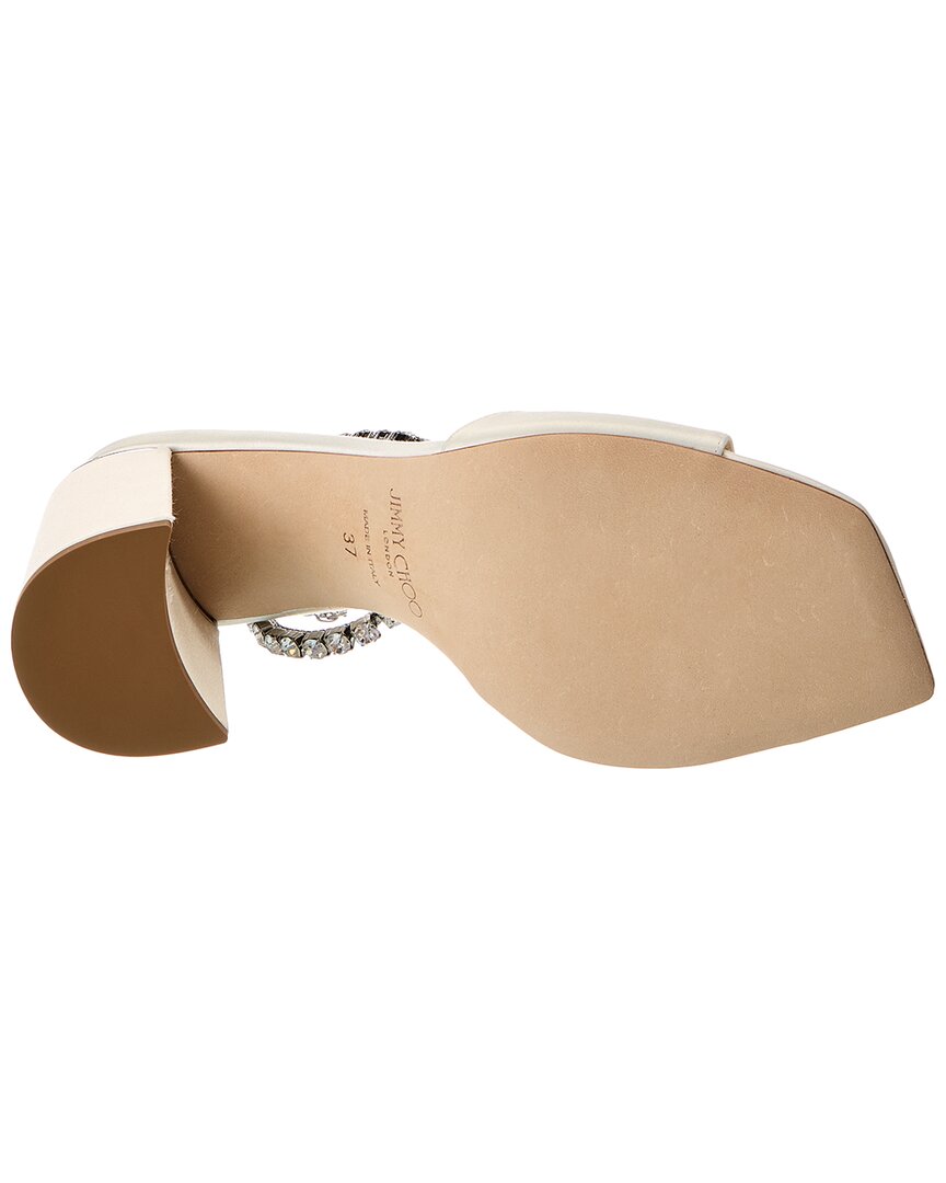Jimmy Choo Saeda 85 Satin Sandal, белый — фото 4