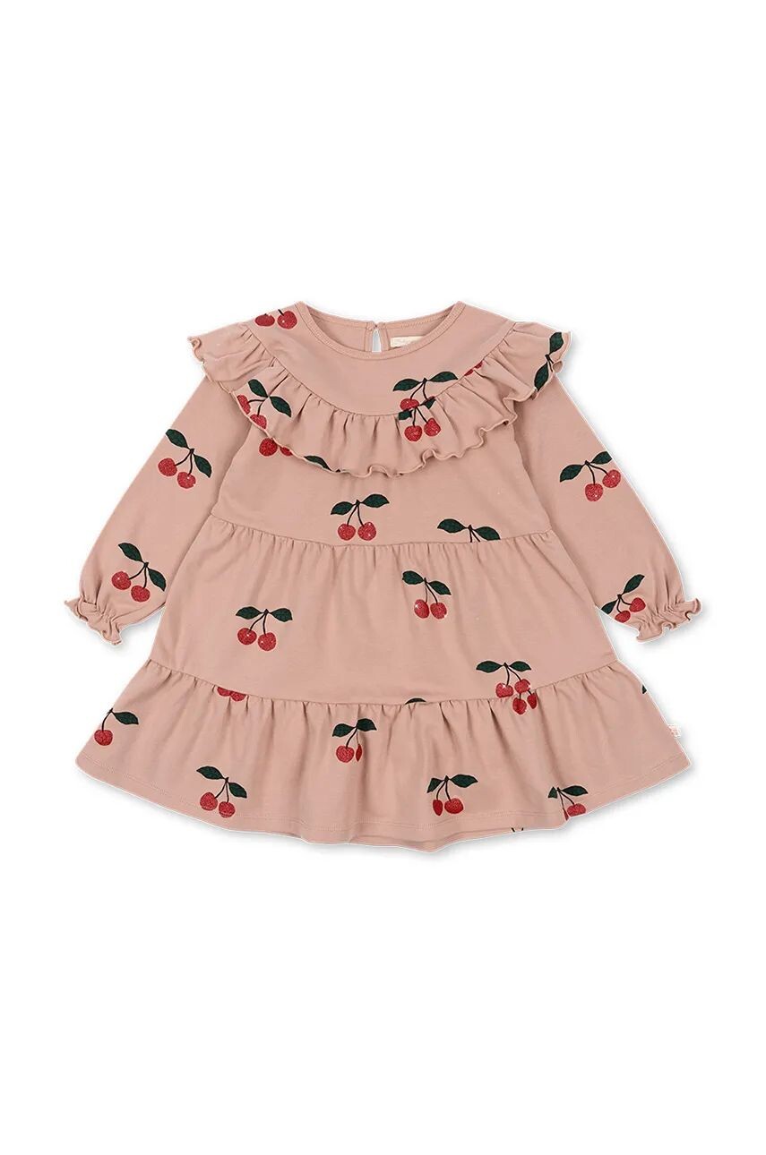 

Хлопковое платье Konges Sløjd для девочки MALLI GLITTER DRESS GOTS, розовый