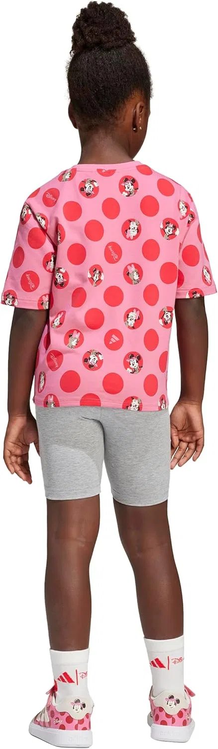 Детский комплект футболка и шорты adidas, Disney, Pink Fusion/Multicolor — фото 3