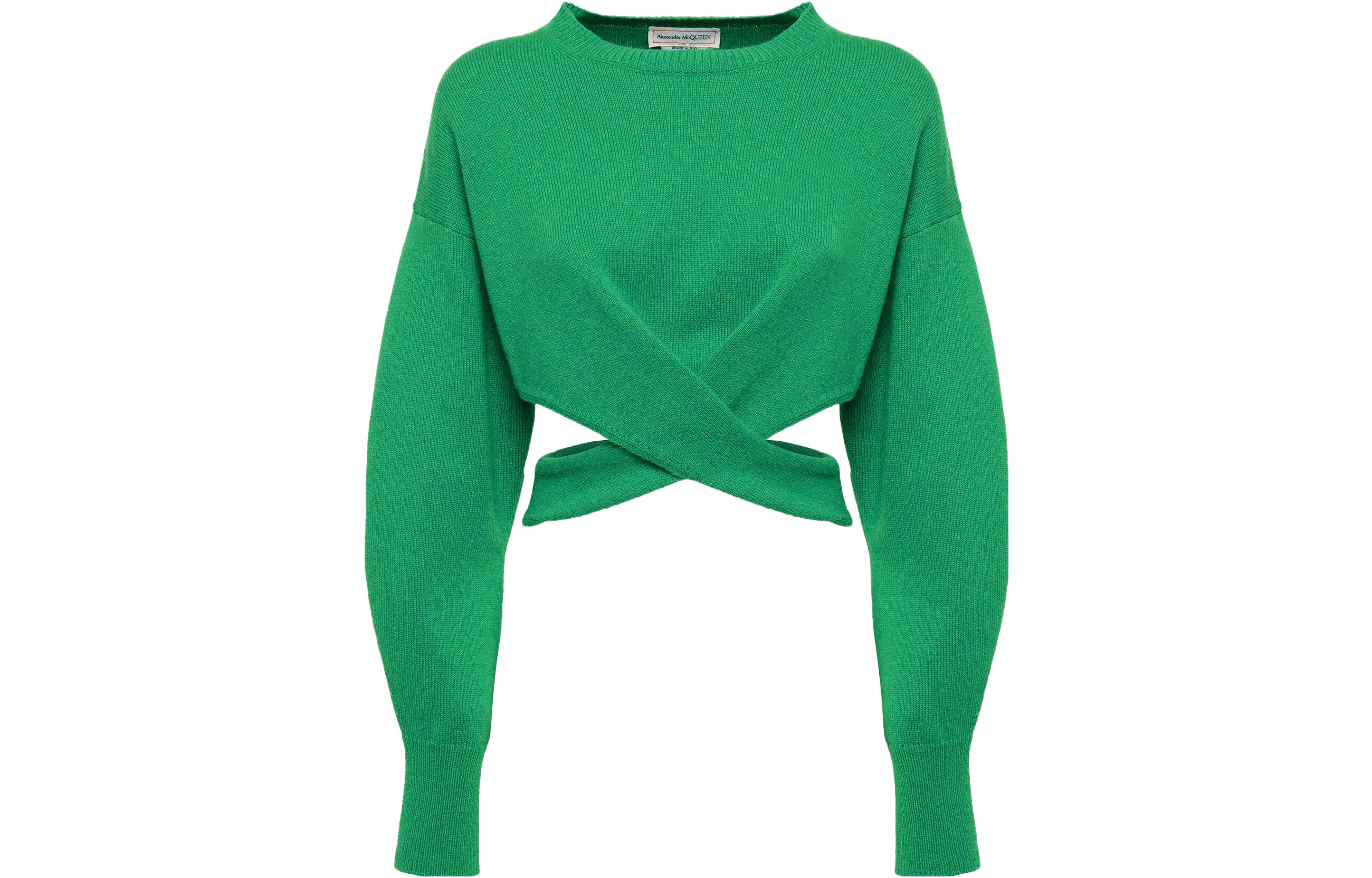 

Трикотажная женская зеленая футболка Alexander McQueen