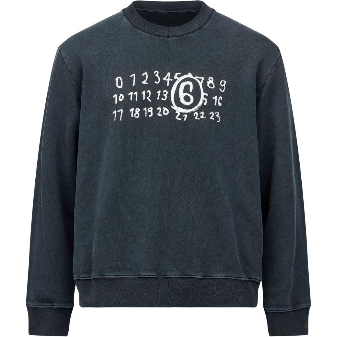 

Футболка с принтом цифр MM6 Maison Margiela, черная