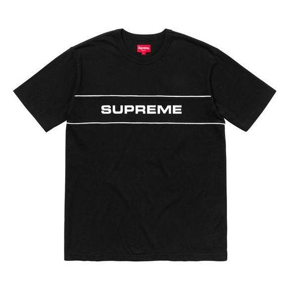 

Футболка ss18 team ringer tee black logo tee Supreme, черный