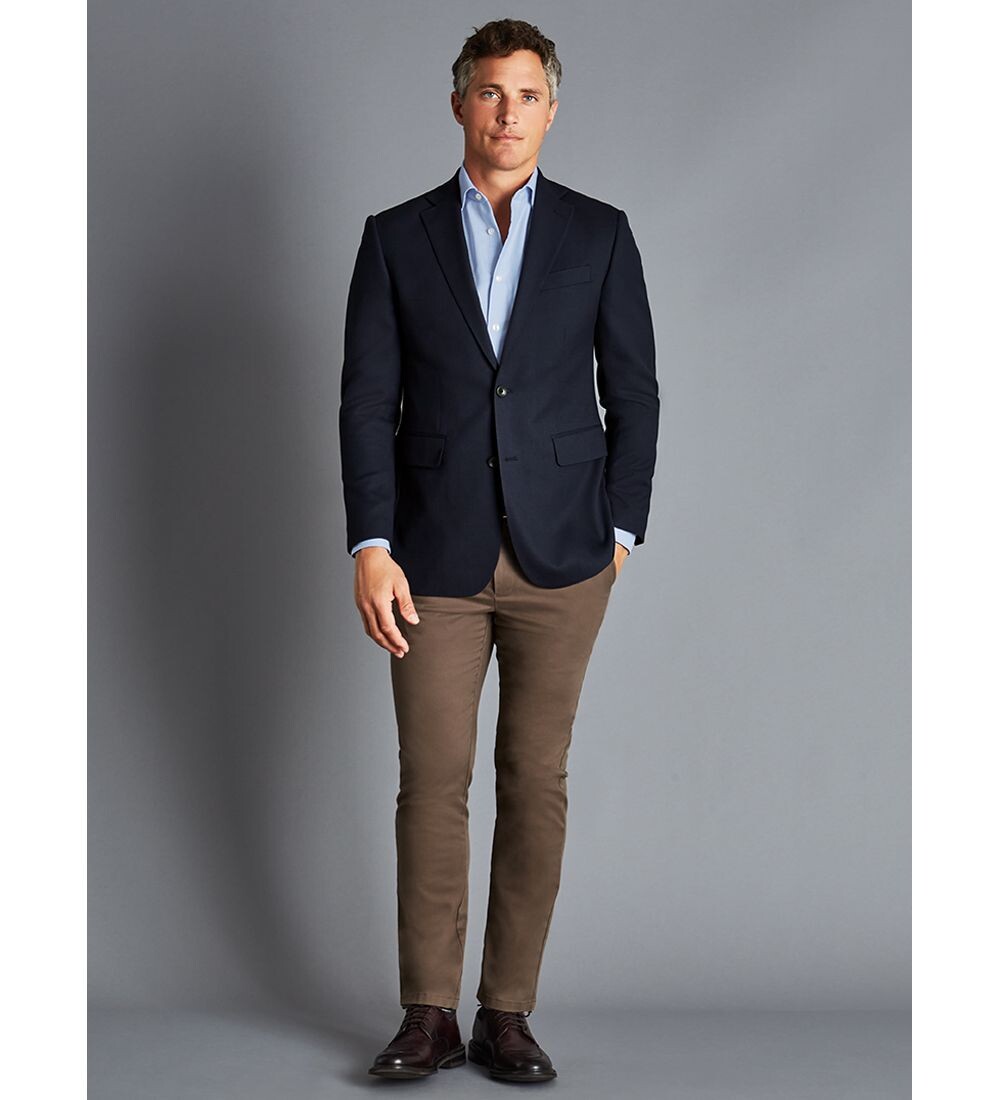 

Шерстяной пиджак приталенного кроя Charles Tyrwhitt, темно-синий