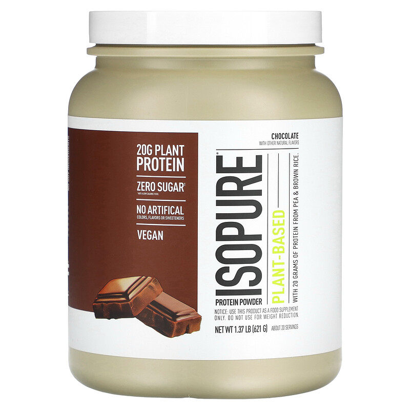 

Isopure, Растительный протеиновый порошок, шоколад, 621 г (1,37 фунта)