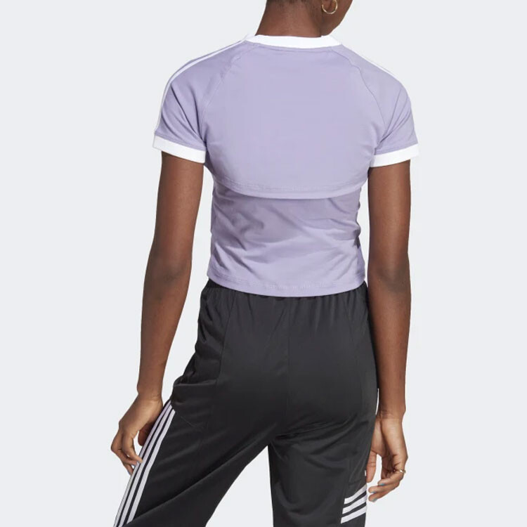 Укороченный топ женский светло-фиолетовый Adidas Originals — фото 4