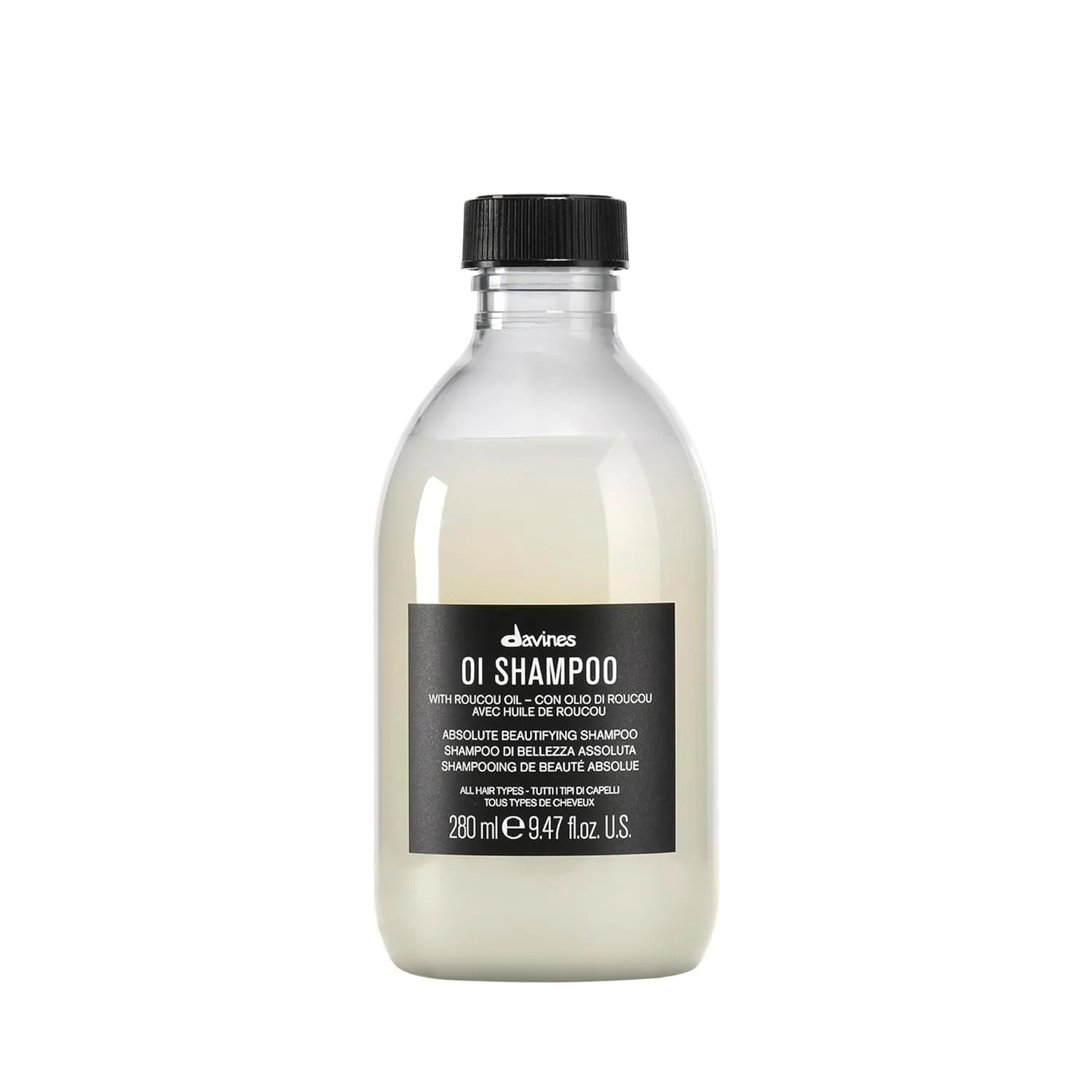 Davines OI шампунь, увлажняющее очищающее средство для всех типов волос, формула с маслом руку для блеска, мягкости, объема и защиты, без сульфатов, 280 мл