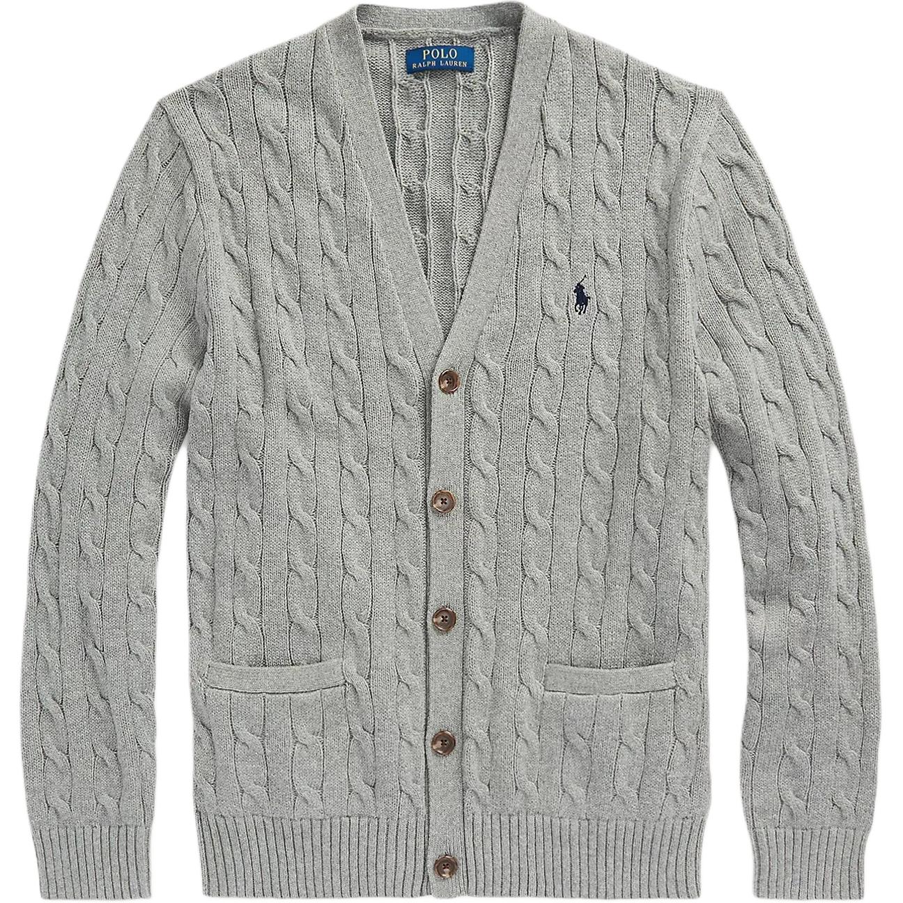 Хлопковый кардиган с вышивкой Polo Pony Polo Ralph Lauren, серый — фото 2