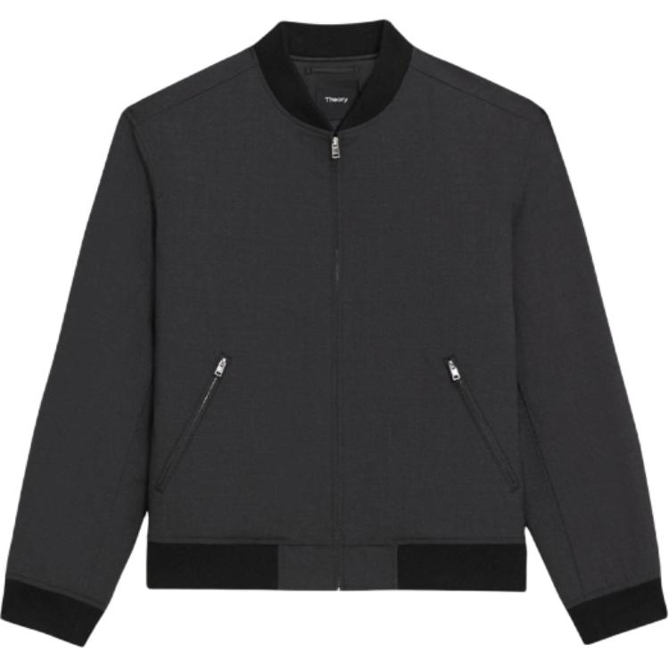 

Куртка пальто мужская тёмно-угольного серого цвета THEORY, тёмно-угольный серый