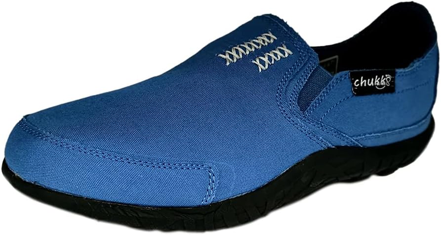 

Мужские повседневные лоферы на холщовой основе Chukks, удобные плоские лодочные туфли, синий