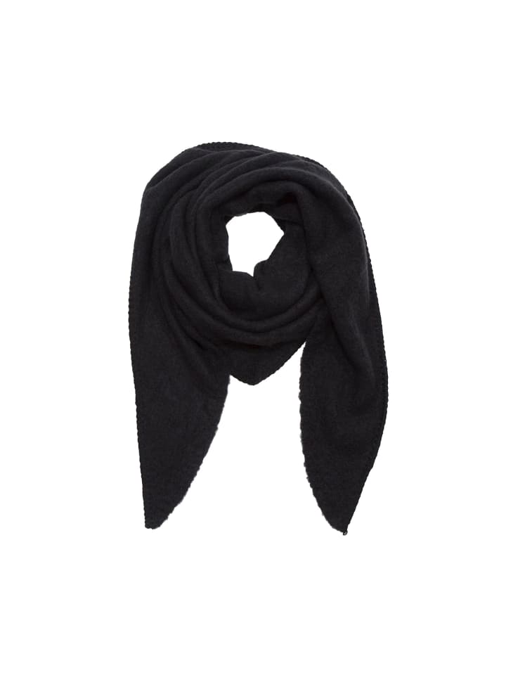 

Треугольный шарф-букле из уютного черного материала Faera